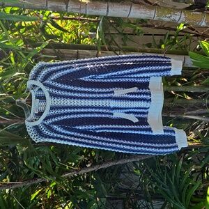 Free People Knit Women's Sweater - Blue and White